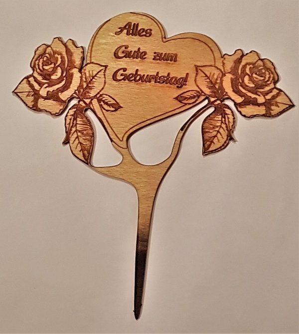 Blumenspieß "Alles Gute zum Geburtstag", 16cm, Blumentopf, Geschenk, Blumenstrauß