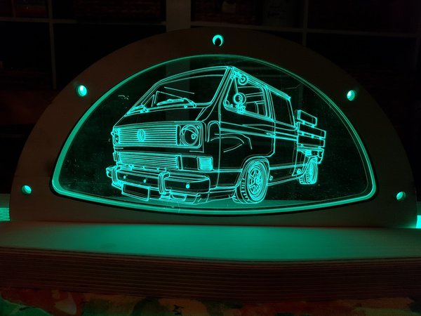 Motivbogen "Bulli", LED, beleuchtet, Fenster- und Tischdeko, 35 o. 50cm Motivbreite