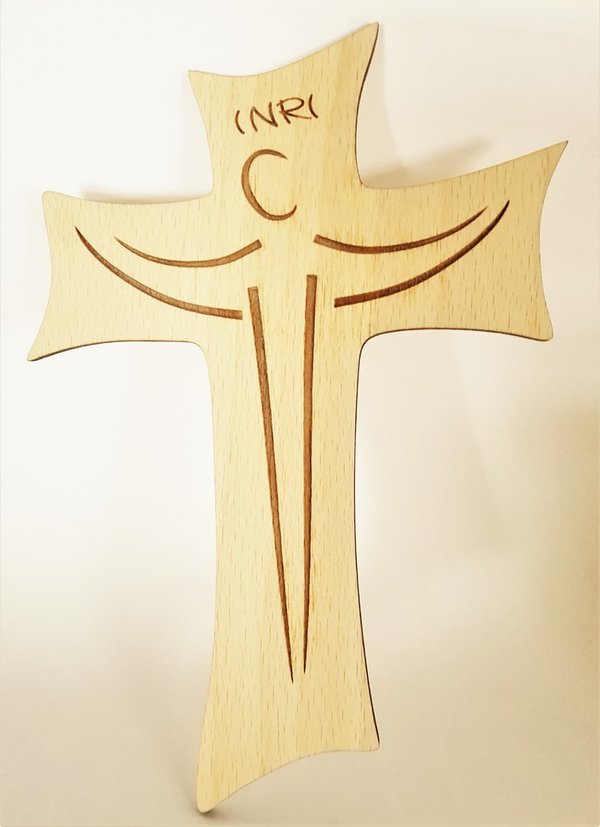 Kreuz, modern, Holz, Gravur