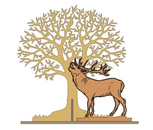 Tischaufsteller "Baum und Hirsch", groß