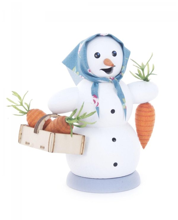 Räucherfrau Schneefrau mit Möhren, Winter, Räuchermann, Weihnachten, Geschenk