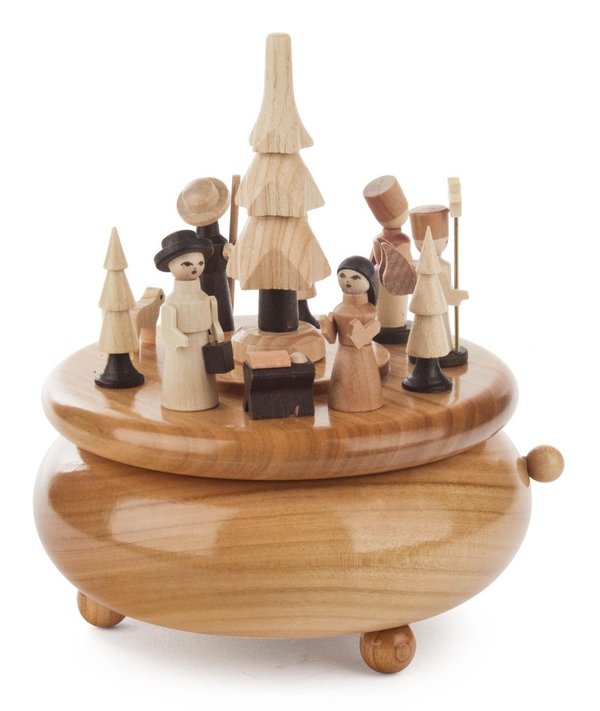 Spieldose mit Krippefiguren, natur Melodie:"Am Weihnachtsbaume"