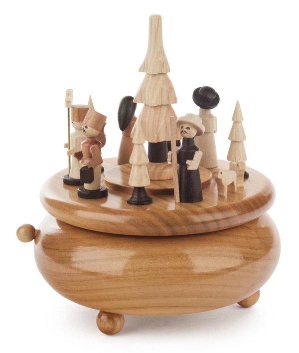 Spieldose mit Krippefiguren, natur Melodie:"Am Weihnachtsbaume"