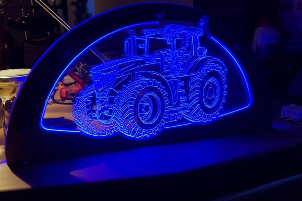 Motivbogen "Traktor", LED, beleuchtet, Fenster- und Tischdeko, 35cm Motivbreite