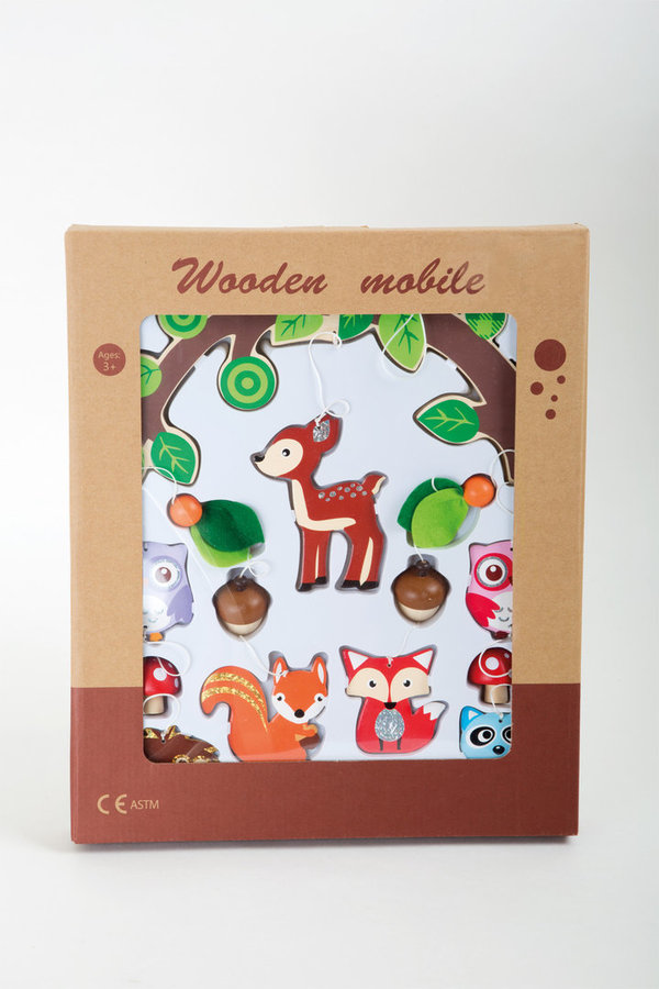 Mobile „Waldtiere“, Holz, Kinderzimmer