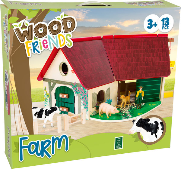 Woodfriends Bauernhof, Tiere, Hof, Stall, Kinderzimmer, Holz