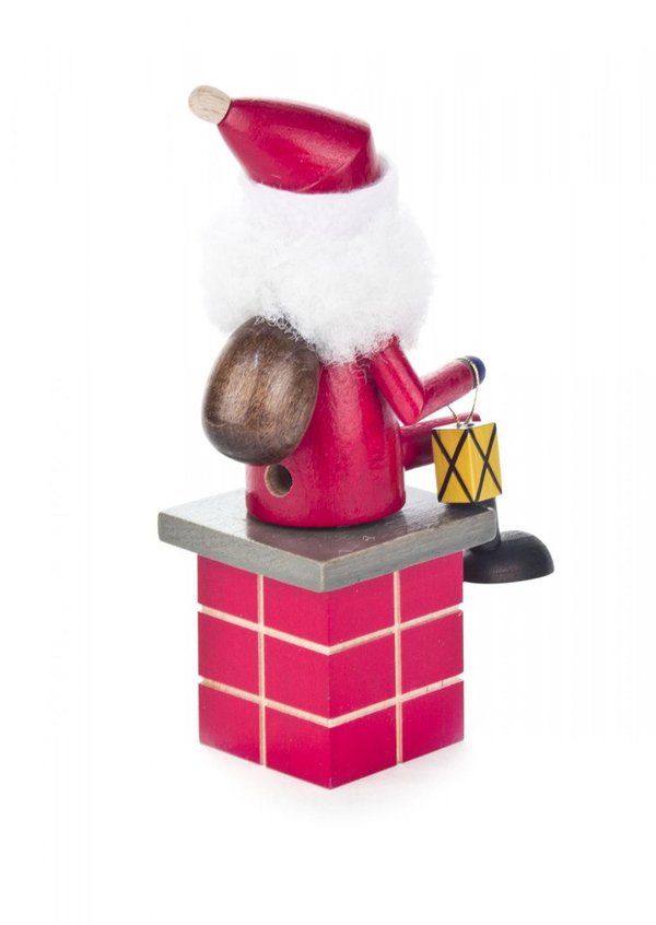 Mini Räuchermann "Weihnachtsmann auf Schornstein", sitzend