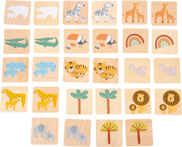 Memo "Safari", Memorie, Kindermemo, Holz, Kinderspielzeug, Lernen