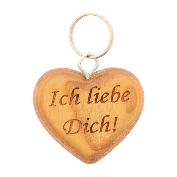 Schlüsselanhänger Herz mit Gravur "Ich liebe dich" 6 cm, Valentinstag