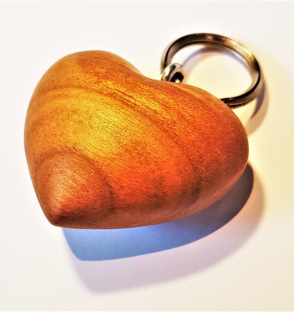 Schlüsselanhänger Herz, geölt aus Kirschholz 5,5 cm