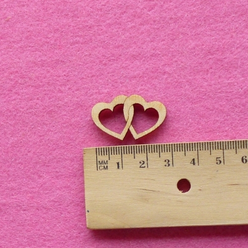 Herz, doppelt, Streuartikel, 3cm, 10er Set, mit Übergangsgravur, Hochzeitstisch, Valentinstag