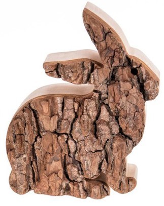 Oster Hase rustikal - Erle mit Rinde - Größe 12 oder 14cm"