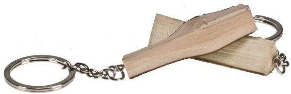 Holz Schlüsselanhänger - Mini Holzscheit, Kaminholz, gespalten, Waldarbeiter, Holzfäller