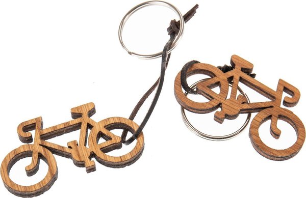 Holz Schlüsselanhänger - Eiche geölt 5 mm - Fahrrad, Hobby, Mountainbike, Bike