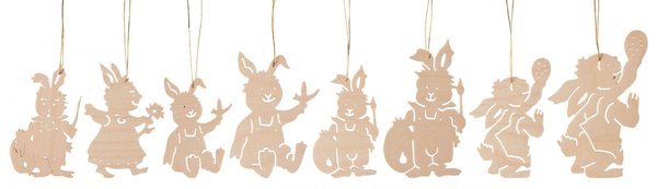 Baumbehang Hasenfamilie (8 verschiedene Motive), 7cm hoch, Ostern, Osterschmuck, Osterzweige
