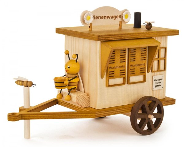 Bienenwagen mit Räucherfunktion -dregeno exklusiv-, 24cm lang, Imker, Ostern, Honig