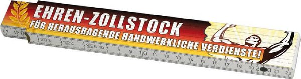 Zollstock / Meterstab 2 Meter, Spruch"Ehren-Zollstock" auch mit anderen lustigen Sprüchen