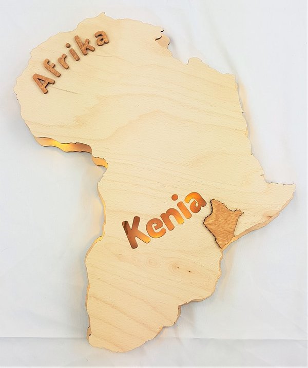 Kenia, Afrika, indirekt beleuchtet/ohne Beleuchtung, warmweiß/kaltweiß, mit/ohne FB, Landkarte