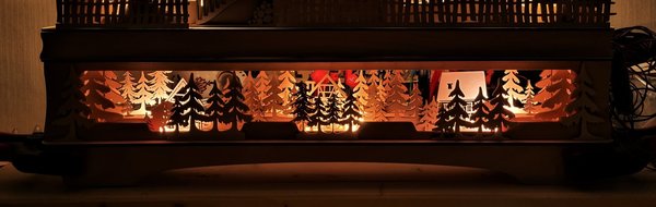 Eichsfelder-Bogen „Knorrsches Haus, Uder", 64cm breit, Schwibbogen, LED beleuchtet, dimmbar