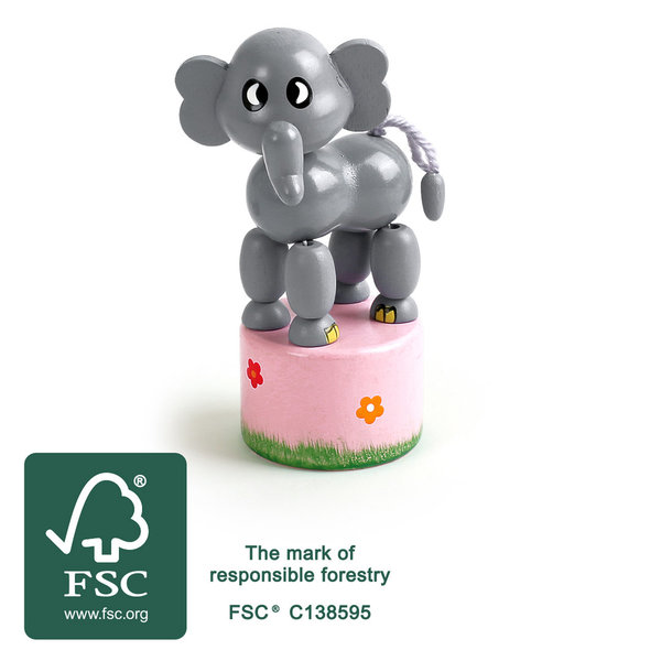 Drückfigur Elefant Drückfigur, Kinderspielzeug