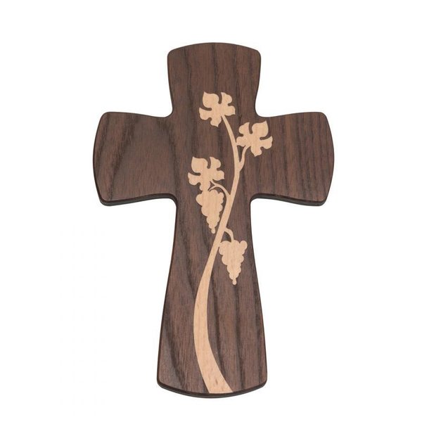 Kreuz mit Weinrebe, Thermoesche,  12x18 cm