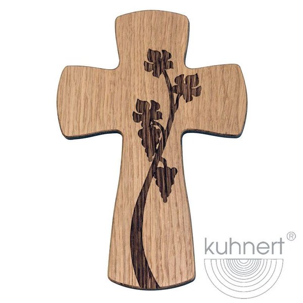 Kreuz mit Weinrebe, Eiche ca. 12x18 cm