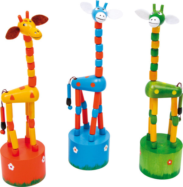Drückfigur Giraffen "Alfis", spielen, Holzfigur, Figur