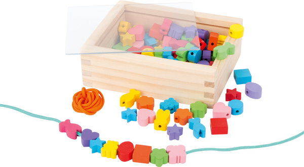 Fädelkreativ, Holzkette in Box, Schmuck aus Holz, Kinderspielzeug