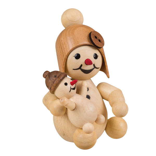 Schneemädchen "mit Puppe" von Volkmar Wagner, 5cm, Schneemann