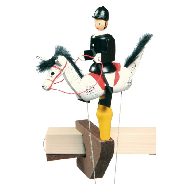 Pendelreiter Jockey schwarz, Reiter, Pferd 17cm
