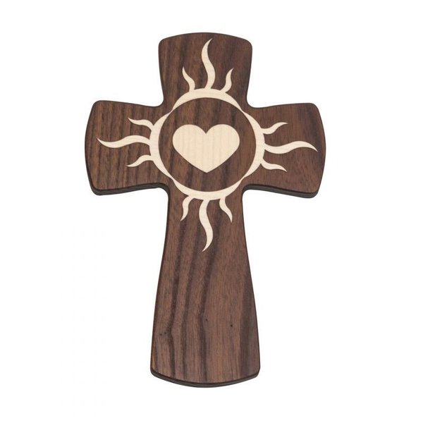 Kreuz mit Herz, Thermoesche, 12x18cm