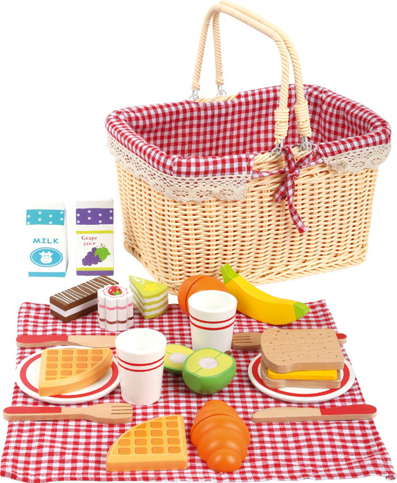 Picknickkorb Frühstück für Kinder, mit passender Picknickdecke , 24Teile