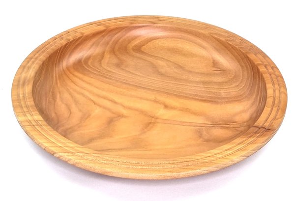 Holzteller, flache Schale, Obstschale, handgedrechselte, 24cm Durchmesser