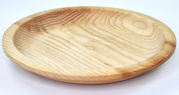 Holzteller, flache Schale, Obstschale, handgedrechselte, 28cm Durchmesser