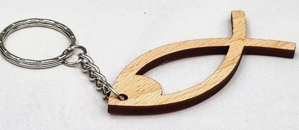 Schlüsselanhänger "Fisch" mit Schlüsselring, 7cm, Kommunion Firmung