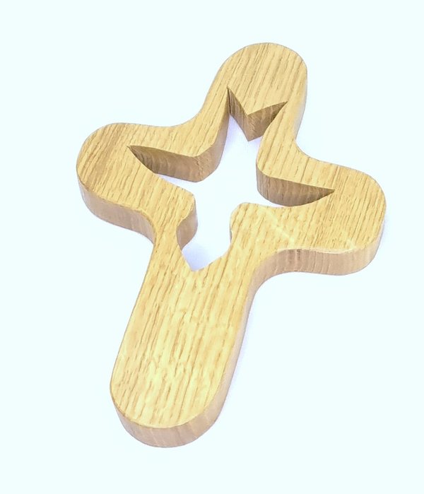 Kreuz, modern, Wandkreuz mit Taube, 20x13cm, handarbeit