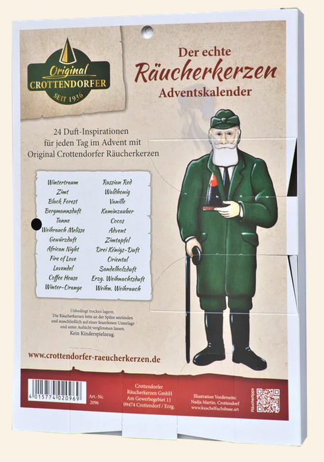 Räucherkerzen Adventskalender, 24 Stück, Crottendorfer