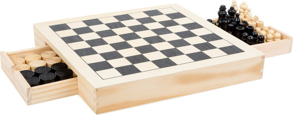 Spiele-Set Schach, Dame und Mühle, ab 6 Jahren, aus Holz