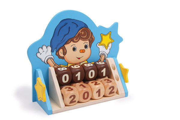 Unendlich-Kalender "Pino", Kinderspielzeug aus Holz, Daten lernen