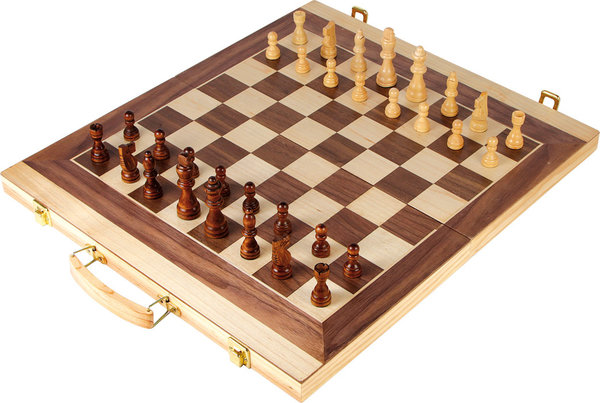 Schach-, Dame- und Backgammon-Koffer, Brettspiel, 3 in 1