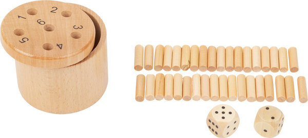 Würfelspiel "6 Raus" aus Holz, 2-6 Spieler, Gesellschaftsspiel